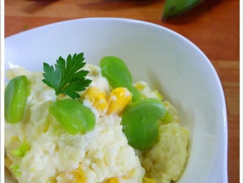 初夏の味を楽しもう♪空豆と新ジャガでポテトサラダ